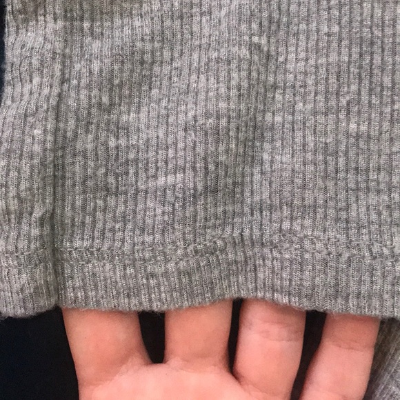 grey mock neck long sleeve shirt - Picture 3 of 8